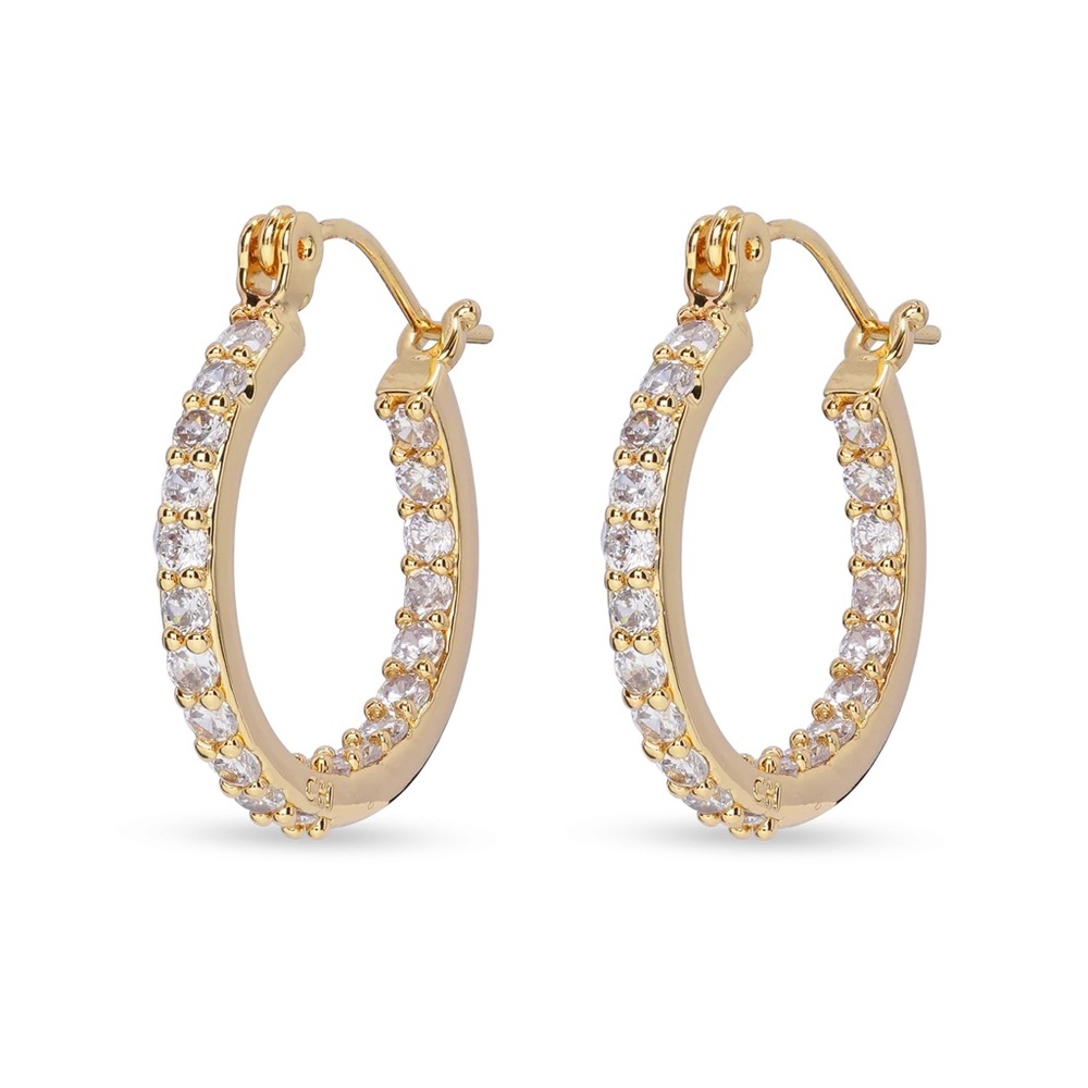 Crystal Haze Mini Serena Hoops - Clear